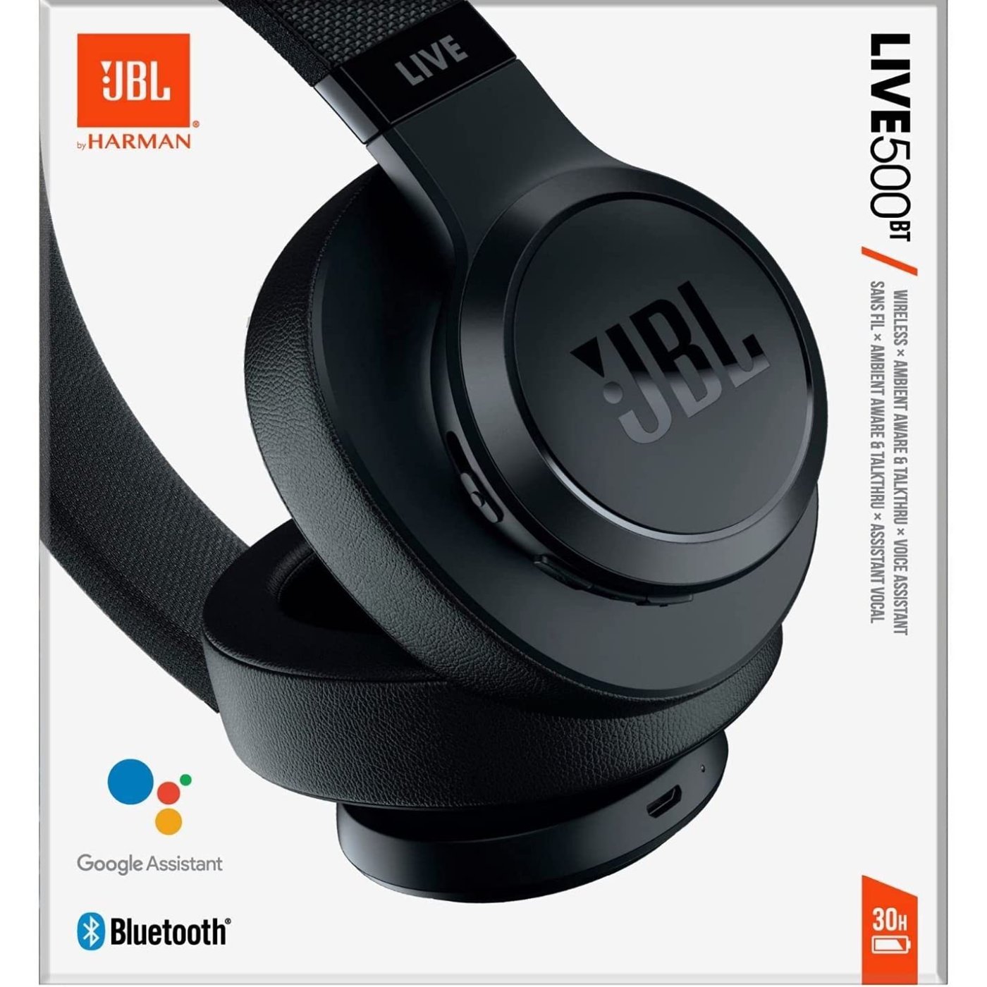 JBL Live 500BT Wireless Over-Ear Voice Enabled Headphones-black5
